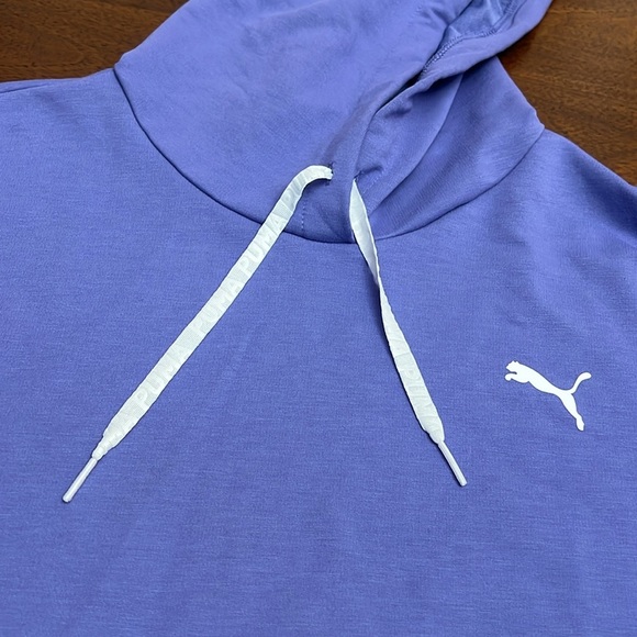 PUMA hoodie clean Puma short hooide stylish purple small size hoodie top - Picture 3 of 10